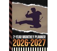 2-Year Monthly Planner 2026-2027: Hardcover / 8.5x11 Dated Organizer With 100 Blank College-Ruled Notebook Pages Combo / 24-Month Schedule / Martial Arts Fighters - Sports Art Cover Design