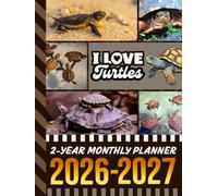 2-Year Monthly Planner 2026-2027: Hardcover / 8.5x11 Dated Organizer With 100 Blank College-Ruled Notebook Pages Combo / 24-Month Schedule / Turtles - Animal Lover Art Theme Cover
