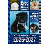 2-Year Monthly Planner 2026-2027: Hardcover / 8.5x11 Dated Organizer With 100 Blank College-Ruled Notebook Pages Combo / 24-Month Schedule / Pomeranian Puppy Dog Art Pattern Cover