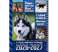 2-Year Monthly Planner 2026-2027: Hardcover / 8.5x11 Dated Organizer With 100 Blank College-Ruled Notebook Pages Combo / 24-Month Schedule / Siberian Husky Dog Art Pattern Cover
