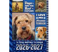 2-Year Monthly Planner 2026-2027: Hardcover / 8.5x11 Dated Organizer With 100 Blank College-Ruled Notebook Pages Combo / 24-Month Schedule / Airedale Terrier Dog Art Pattern Cover