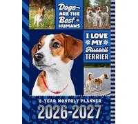 2-Year Monthly Planner 2026-2027: Hardcover / 8.5x11 Dated Organizer With 100 Blank College-Ruled Notebook Pages Combo / 24-Month Schedule / Russell Terrier Dog Art Pattern Cover