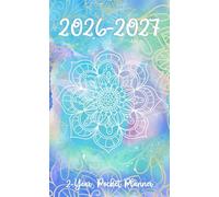 2-Year Pocket Planner 2026-2027: 24-Month Organizer for Planning from January to December in Small Size for Purse or Bag with Federal Holidays featuring Blue Mandala Watercolor Cover
