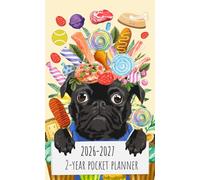 2-Year Pocket Planner 2026-2027: Small Size Monthly Organizer for 24 Months from January to December Includes Federal Holidays with Cute Crowned Pug Cover for Purse or Bag