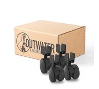 2 Zoll Raddurchmesser | Schwarze Samson-Doppelrolle mit drehbarer Haube aus Nylon und Bremse | und U-Clip-Schaft | Einbauh he: 2-1/2 Zoll | 4er-Pack