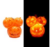 2 zucche decorative per Halloween, 3 teste mutanti zucca, luce LED bianca calda, può essere utilizzata da appendere, può essere decorata con tavolo da pranzo, feste, feste