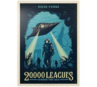 20.000 leghe sotto il mare: Jules Verne, poster vintage, 1000 pezzi, prodotto negli Stati Uniti