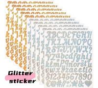 20/10/4 pezzi Adesivi con lettere, decalcomanie in vinile autoadesive con lettere e numeri, adatte per cassette della posta, decorazioni per la casa, cartelli, porte, adesivi con lettere glitterate, s
