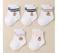 20/10/5/1 Paia di calzini da neonato a righe bianche semplici. Questi calzini alla moda per neonati sono adatti sia per bambini che per bambine, adatti per tutte le stagioni, possono essere abbinati a