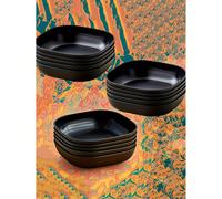20/10/6/5/4/2PCS Piatti quadrati riutilizzabili in plastica nera, piatti da tavola per casa, cucina, ristorante, dormitorio, campeggio e picnic, piatti per insalata, ciotole per spuntino Nero 10pz,Ner