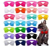 20/10 pezzi di Collare per Animali Domestici con Fiocco Regolabile di Colore Solido, Colori Casuali, Adatto per Chihuahua, Yorkshire Terrier, Pomerania, Maltese, Schnauzer e Altri Cani di Piccola Tagl