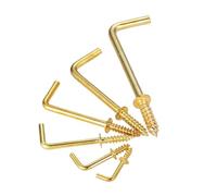 20/10 pezzi ganci for cassettiere a forma di L, viti ad angolo retto, 7 in stile, telaio in lega giallo oro, occhi pecora, ferro da appendere, mm-70 mm(47x17x3.5mm10pcs)