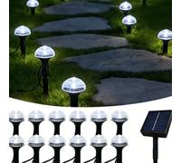 20/10 pezzi Luci a stringa solari a LED, a forma di fungo, alimentate a energia solare, 8 modalità di illuminazione, plug and play, picchetto da terra, adatte per giardino, prato, vialetto, luci solar