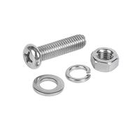 20/10 set M3 M4 M5 M6 Gb818 304 Viti a testa cilindrica con intaglio a croce Viti Phillips Bulloni con dado e rondella(10mm,M4 10sets)