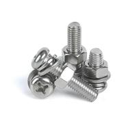 20/10 set M3 M4 M5 M6 Gb818 304 Viti a testa cilindrica incassata in acciaio inossidabile Viti Phillips Bulloni con dado e rondella - M5 10 set - 25 mm