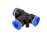 20/100/500/1000 pezzi PE Connettori pneumatici Raccordo rapido 4 mm 6 mm 8 mm 10 12 mm Tee 3 vie Tubo in plastica(PE-12,100 PCS)