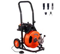 20-100 mm x 3/8-1/2 "Auto Feed Drain Auger Cleaner Machine Set conveniente 370W fogna zoccolo w/Cutters 1550R/min con 4 taglierina e interruttore a pedale per tubi da 3/4"-4" 20mm-100mm