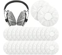 20/100 Pezzi di Copriauricolari monouso per cuffie sovraaurali, imbottiture igieniche per orecchie regolabili, copriauricolari bianchi in tessuto non tessuto per cuffie 30 pezzi,50 pezzi,Bianco/20pz,1