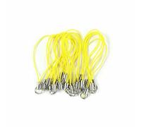 20-100 pezzi di cordino con moschettone, moschettone, corda, campanellino di Natale, portachiavi, ganci, cinturino per cellulare, portachiavi, accessori per borse - giallo chiaro - 50 pezzi