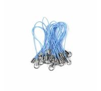 20-100 pezzi di cordino con moschettone, moschettone, corda, campanellino di Natale, portachiavi, ganci, cinturino per cellulare, portachiavi, accessori per borse - azzurro - 50 pezzi