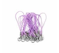 20-100 pezzi di cordino con moschettone, moschettone, corda, campanellino di Natale, portachiavi, ganci, cinturino per cellulare, portachiavi, accessori per borse - viola chiaro - 50 pezzi