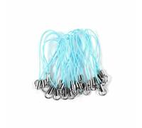 20-100 pezzi di cordino con moschettone, moschettone, corda, campanellino di Natale, portachiavi, ganci, cinturino per cellulare, portachiavi, accessori per borse - Blu lago - 50 pezzi