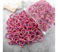 20-100 pezzi Fasce per capelli color caramello per bambine Fasce per capelli adorabili in gomma per bambini Accessori morbidi elastici per capelli dolci-Rosa Viola-20 pezzi