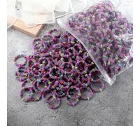 20-100 pezzi Fasce per capelli color caramello per bambine Fasce per capelli adorabili in gomma per bambini Accessori morbidi elastici per capelli dolci-Viola-20 pezzi