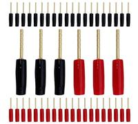 20/100 Pz 2mm Pin Rame Placcato Oro Adattatore a Banana Pin Dritto Terminali a Banana Spine Connettore di Cablaggio degli Altoparlanti(20 Black)