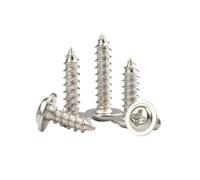 20-100pcs M1.2/M1.4/M1.7/M2/M2.3/M2.6/M3/M4 Viti per legno con testa bottone a flangia a fessura incrociata tipo-PWA in acciaio al carbonio, M1.4x10mm