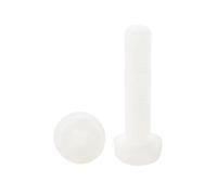 20-120 viti per metalli a croce a testa cilindrica in nylon, filettatura metrica, in plastica, in bianco e nero, M2, M2.5, M3, M4, M5(bianco, M3x15 (150pcs))