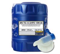 20 (1x20) Litro Mannol SAE 15W-40 Uhpd TS-14 Camion Olio Motore Con Rubinetto