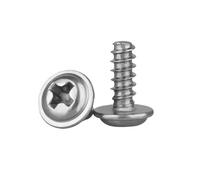 20-200pcs M2/M2.3/M2.6/M3/M4/M5 acciaio inossidabile 304 viti elettroniche con testa a piatto e rondella, fessura a croce e punta piatta, M3x6mm