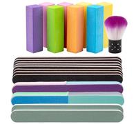20/21Pcs Lima Per Unghie E Buffer Rettangolari Unghie Blocco Tampone Unghie File Lucidatura Professionale Manicure Strumenti Set