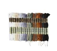 20/24/36PCS Set Arcobaleno Filo da ricamo for punto croce String Art Braccialetti dell'amicizia 8 Metri 6 Fili(Grey A(20pcs))