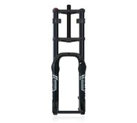 20/26 Pollici Fat Bike Forcella Ammortizzata Aria Doppia Corona 4.0 E-Bike Forcella Anteriore Bici Corsa 190mm Regolazione Del Ritorno, Distanza Tra I Mozzi 135mm, Perno Passante 15mm(Black,20'')