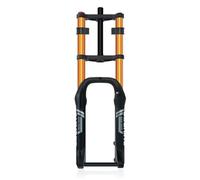 20/26 Pollici Fat Bike Forcella Ammortizzata Aria Doppia Corona 4.0 E-Bike Forcella Anteriore Bici Corsa 190mm Regolazione Del Ritorno, Distanza Tra I Mozzi 135mm, Perno Passante 15mm(Gold,20'')