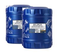 20 (2x10) Litri Mannol M.O. SAE 30 Olio Motore Monogrado Per Motori Diesel
