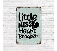20,3 x 30,5 cm ruggine vintage latta segni coppia citazioni a tema Little Miss Heart Reaker Love Saying cartello in alluminio da parete arte da appendere cartelli metallici rustici per casa festa