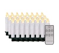 20/30/40/50/60 candele a LED senza fili, dimmerabili, candele di Natale senza fiamma, per albero di Natale, matrimoni, compleanni, feste (custodia bianca, 30 pezzi)