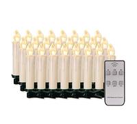 20/30/40/50/60 candele a LED senza fili, dimmerabili, candele di Natale senza fiamma, per albero di Natale, matrimoni, compleanni, feste (custodia bianca latte, 30 pezzi)