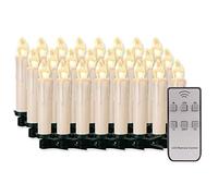 20/30/40/50/60 candele a LED senza fili, dimmerabili, candele di Natale senza fiamma, per albero di Natale, matrimoni, compleanni, feste (custodia bianca latte, 20 pezzi)