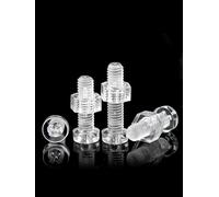 20/30/50/100/200 set M3 M4 M5 M6 Acrilico Trasparente Plastica Trasparente Nylon Testa Rotonda Phillips Vite a Croce Vite + Dado Esagonale(100sets,M3x15)