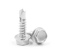 20/30/50 pz 316/410 In Acciaio Inox M4.2 .8 M5.5 M6.3 Esagonale Testa Flangia Autofilettanti trapano Coda Viti con Collare(410 Stainless,25MM_20PCS ST6.3)