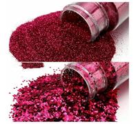 20/30 g di polvere glitterata colorata, scaglie lucide e spesse, decorazioni glitterate per il tempo libero creativo, accessori fai da te per unghie, rosa shocking, polvere da 30 g