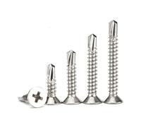 20-30 pezzi in acciaio inossidabile 410#6#8#10#12#14M3.5/M4.2/M4.8/M5.5/M6.3 Vite autofilettante a testa piatta Bullone(19mm (30pcs),M6.3)