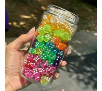 20/36/60/100 pezzi Nuovo modello di dadi trasparenti e colorati, piccoli accessori, perline colorate, set di dadi in acrilico, dadi di caramelle trasparenti di colore multifunzionale per feste e gioch