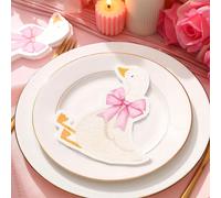 20/40/60 pezzi Tovaglioli per festa di compleanno di Silly Goose con fiocco rosa, tovaglioli di carta monouso per decorazioni di feste di 1° compleanno, decorazioni per baby shower, decorazioni per co