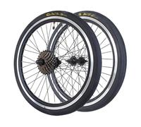 20'' 406 Ruote MTB Con Pneumatico Esterno Da 1,75'' E Camera D'aria Interna Anteriore 93mm Posteriore 135mm Mozzo 36H Per Ruota Libera Rotante A 6-10 Velocità(A Pair wtih Freewheel)