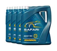 20 (4x5) Litro Mannol 20W-50 Safari Olio Motore per Motore Api Sn /